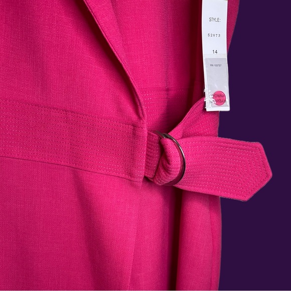 Donna Morgan Sleeveless Belted Wrap Tuxedo Dress NWT - Picture 4 of 9